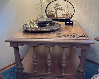 Maple Two Tier Spindle Side Table