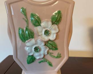 Hull Art Rosella Light Pink Vase with Dogwood Design – R-6