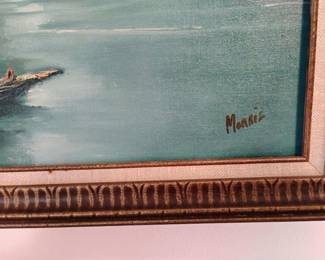 Sailboat Seascape Oil Painting by D. Morris