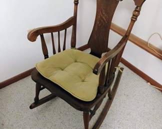 Victorian Dark Oak Rocking Chair