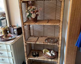 Bohemian Rattan Wicker 5 Tier Bookshelf