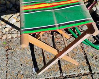 Wood & Canvas Camping Stool