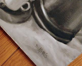 Black & White Still Life Oil Painting by D. Morris