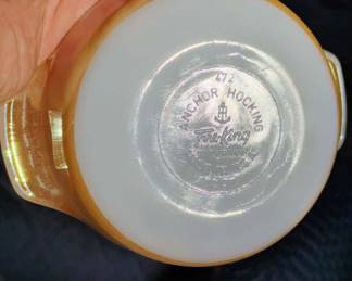 Six Fire King Peach Lusterware 12 Oz Baking Dishes - 472