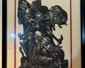 Framed & Matted Special Edition Print "Erasmus: The Follies of Old Age" by Fritz Eichenberg