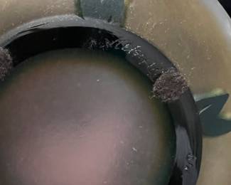 1998 Green Cameo Leaf Design Bowl - Signed by Kelsey Pilgrim