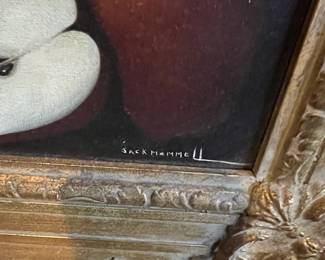 Ornately Framed Apple Bucket Still Life Oil Painting by Jack Hammell