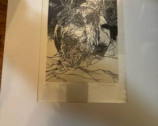 Original Wood Engraving Print "Owl" by Jack Coughlin