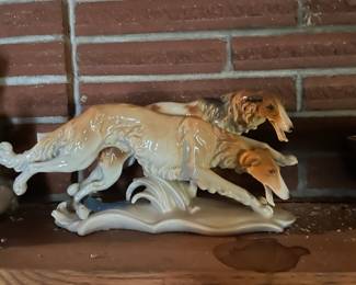 ENS Volkstedt German Porcelain Hunting Dog Figurine 