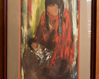 1983 Framed & Matted Print "Patience" by Ted DeGrazia 
