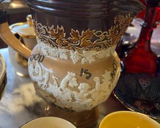 Doulton Lambeth Stoneware Beer Pitcher