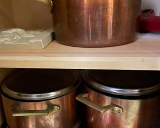 Assortment of Copper Pots & Pans
