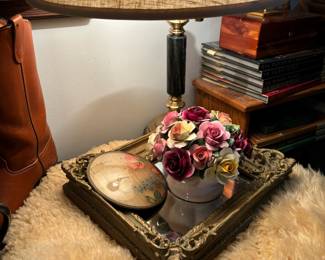 Porcelain Roses in Vase 