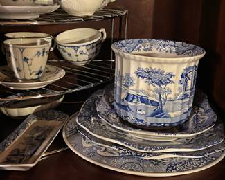 Spode Italian Blue & White China, Spode Italian Blue & White Jardiniere 