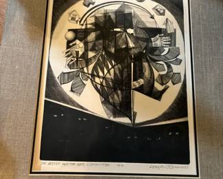 "The Artist and the Arts Committee" Etching by Joseph O'Connell