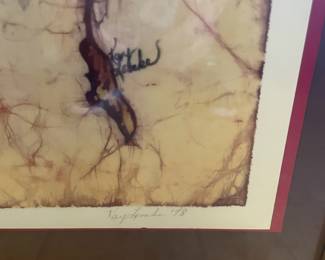 Framed and Matted Cardinal Batik by Kay L