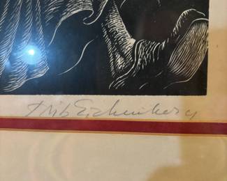 Framed & Matted Special Edition Print "Erasmus: The Follies of Old Age" by Fritz Eichenberg