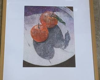 Framed & Matted Prismacolor "Winter Tangerine" 