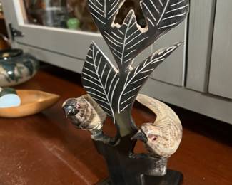 Carved Horn Birds Sculpture