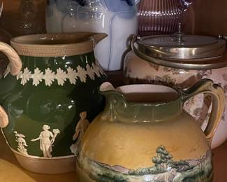 Copeland Spode Green Jasperware Pitcher