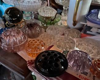 Assortment of Glass Flower Frogs