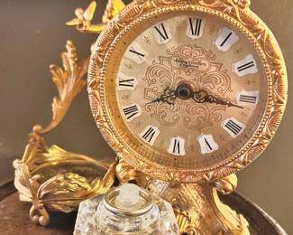 Anstey & Wilson Gold Tone Mantel Clock