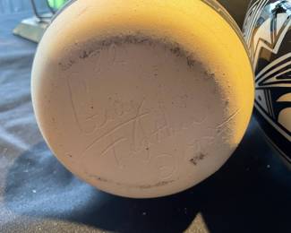 1985 Pueblo Pottery Vase - Signed Grey Feather 