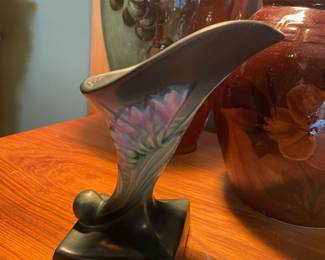 Roseville Pottery Vases with Freesia Design 
