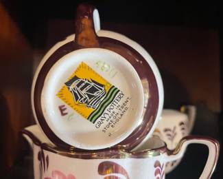 Hand-Painted Gray's Pottery - Two Jugs, Two Covered Sugar Bowls