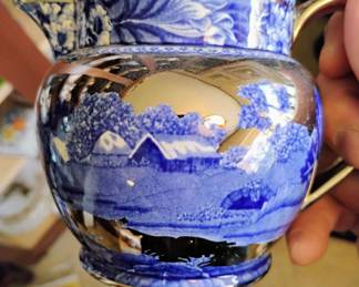 Wedgwood Fallow Deer Blue Silver Lustre Pitcher
