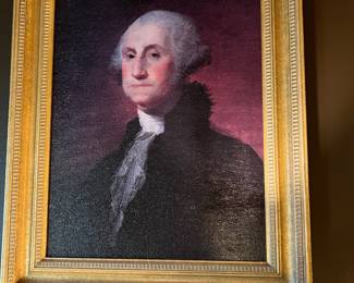Framed Textured Print on Canvas of George Washington 