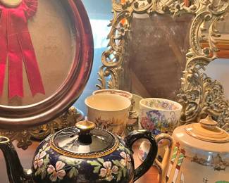  Equestrian Horse Show Award, Cobalt Blue Gilt Teapot