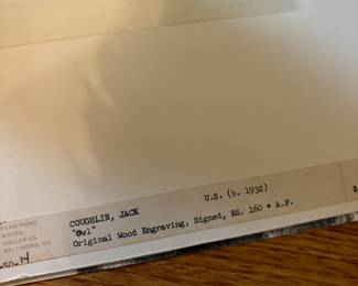 Original Wood Engraving Print "Owl" by Jack Coughlin