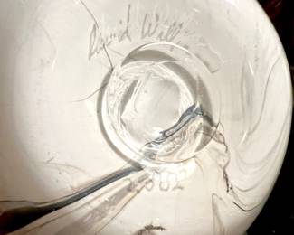 Blown Glass White Swirl Vase by R. William