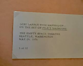 1976 Framed Photography "Lori Larsen with Mannequin - On the Set of Pink's Madhouse by Don Wallen