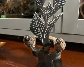 Carved Horn Birds Sculpture
