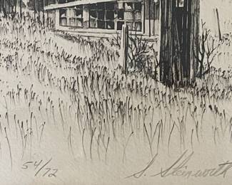 Framed & Matted Pen Drawing "Howard and Catherines"