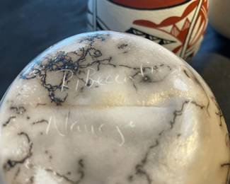 Navajo Horsehair Art Pottery Vase - Signed by RiBecenti