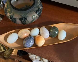 Assortment of Carved Stone Eggs
