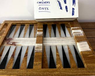 Onyx chess checkers set