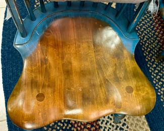 VINTAGE OAK CLAW FOOT DINING TABLE W/2-LEAVES, 6-CHAIRS, LARGE BRAIDED RUG