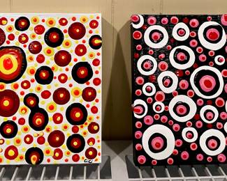 HANDCRAFTED FUNKY ART ON LARGE WOODEN BLOCK