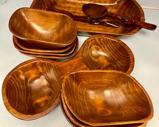 VINTAGE MONKEY POD WOOD SET