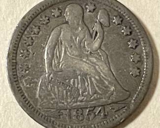 1854 SEATED LIBERTY DIME