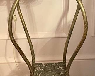 VINTAGE MARBLE/BRASS LAMP/PLANT STAND