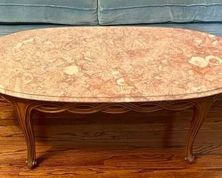 VINTAGE/ANTIQUE MARBLE-TOP COFFEE TABLE