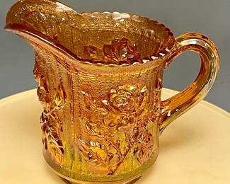 ANTIQUE CARNIVAL GLASS PITCHER