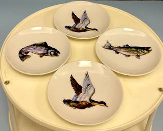 VINTAGE BUTTER PAT DISH SET