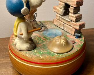 VINTAGE ANRI PEANUTS/SNOOPY MUSIC BOX