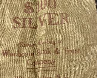 VINTAGE/ANTIQUE WACHOVIA BANK & TRUST MONEY BAG